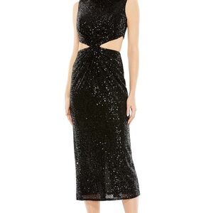 NWT IEENA MACDUGGAL 27022 Black Dress